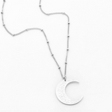 "Gewiss, mit der Erschwernis, kommt die Erleichterung" Mond Halskette